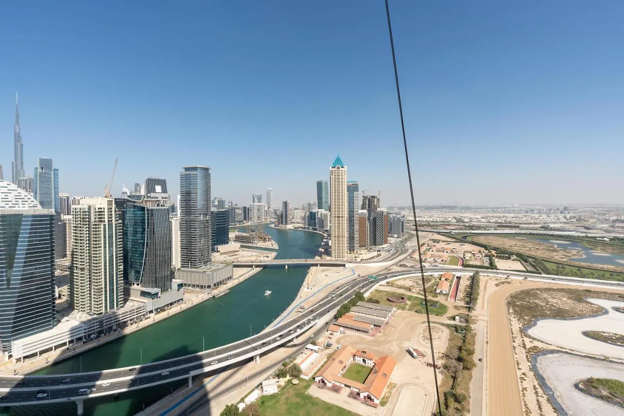 公寓 Lux Bnb I Amna Tower I Panaromic Views 迪拜